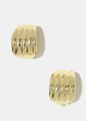 Textured Curve Clip-On Earrings