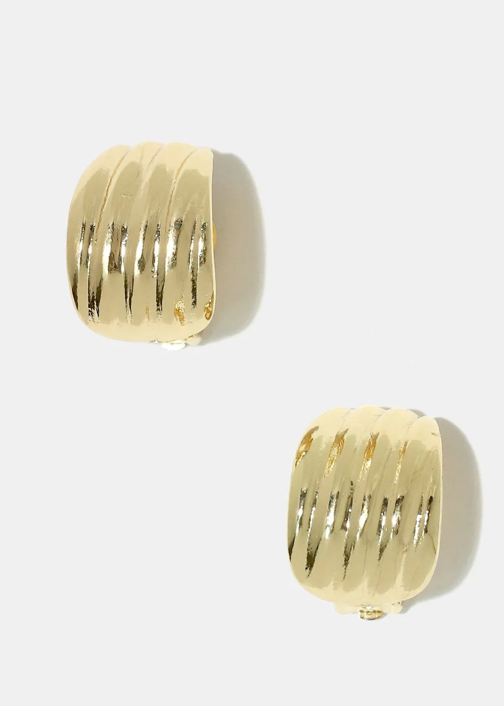 Textured Curve Clip-On Earrings