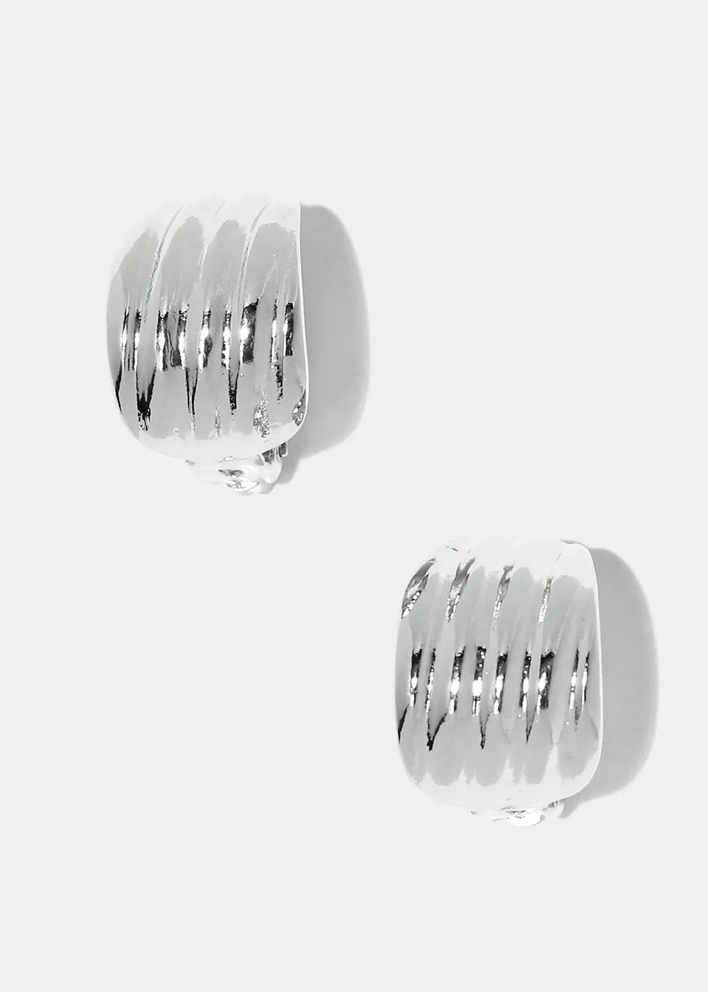 Textured Curve Clip-On Earrings