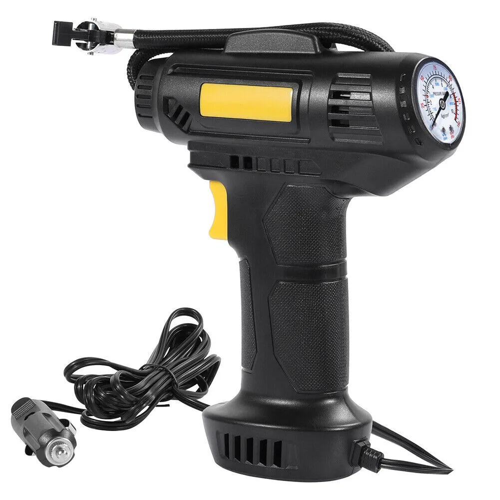 US 150PSI Tire Fast Inflator Air Pump Compressor LED Light for Car Bike Motor