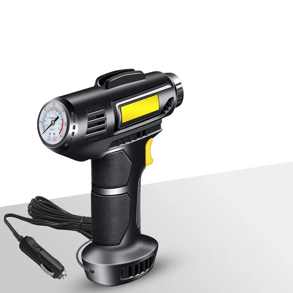 US 150PSI Tire Fast Inflator Air Pump Compressor LED Light for Car Bike Motor