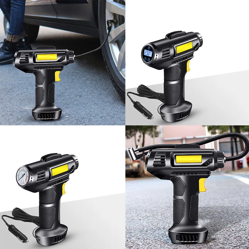 US 150PSI Tire Fast Inflator Air Pump Compressor LED Light for Car Bike Motor