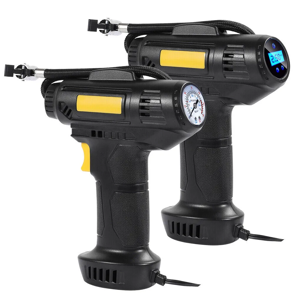 US 150PSI Tire Fast Inflator Air Pump Compressor LED Light for Car Bike Motor