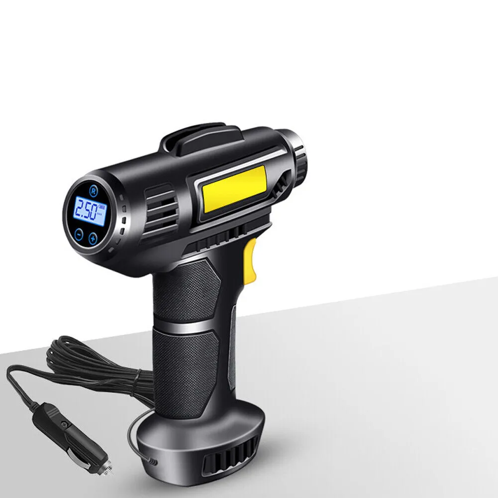US 150PSI Tire Fast Inflator Air Pump Compressor LED Light for Car Bike Motor