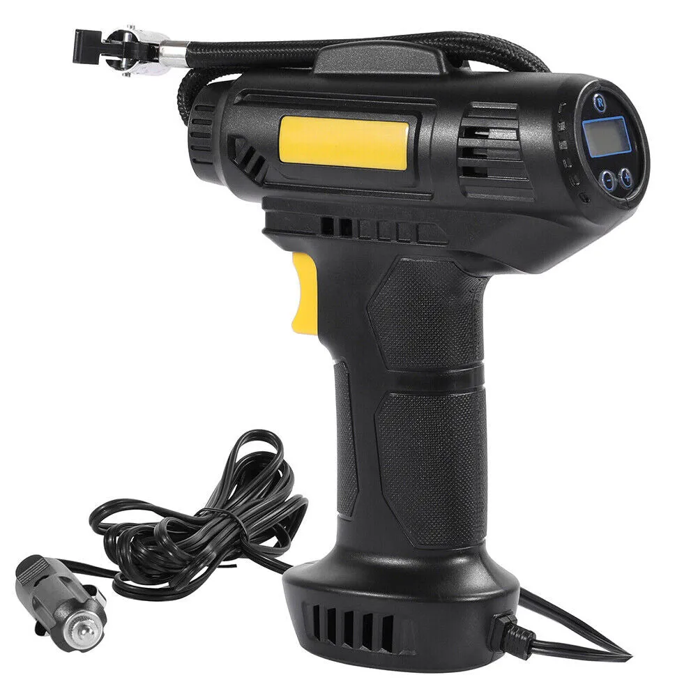 US 150PSI Tire Fast Inflator Air Pump Compressor LED Light for Car Bike Motor