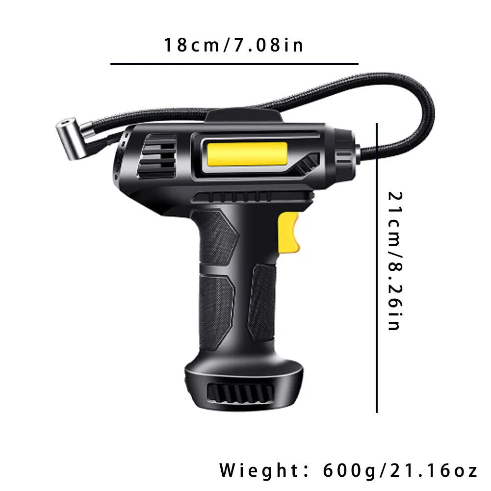 US 150PSI Tire Fast Inflator Air Pump Compressor LED Light for Car Bike Motor