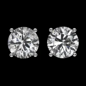 VERY GOOD CUT 0.72ct CLEAN NATURAL DIAMOND STUD EARRINGS ROUND 3/4 CARAT PAIR
