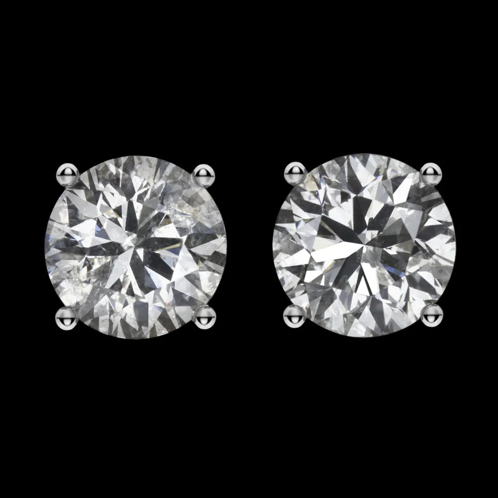 VERY GOOD CUT 0.72ct CLEAN NATURAL DIAMOND STUD EARRINGS ROUND 3/4 CARAT PAIR