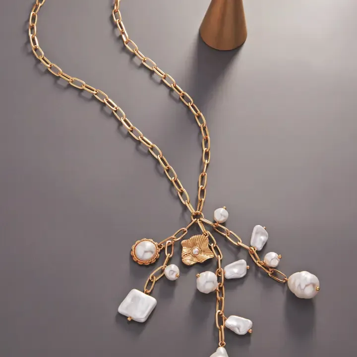 Y Shaped Vintage Pearl Shape Long Necklace